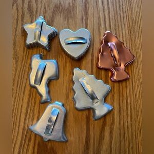 Set of 6 Vintage Metal Christmas Cookie Cutters